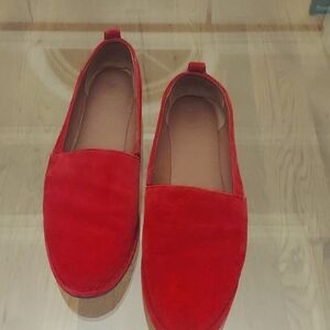 Frye red Suede flats, very good pre-loved condition